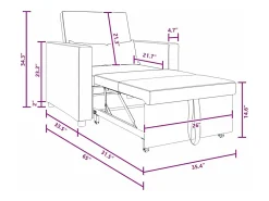 Sofá cama single Cinzento escuro 90x165x87 cm tecido SHL988782