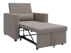 Sofá cama single Cinzento-acastanhado 90x165x87 cm tecido SHL546617