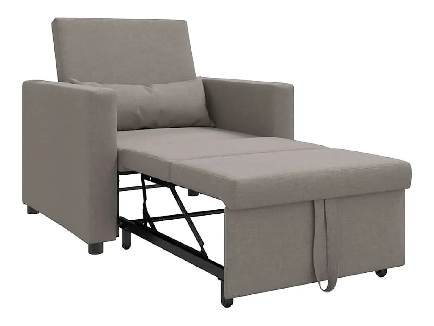 Sofá cama single Cinzento-acastanhado 90x165x87 cm tecido SHL546617