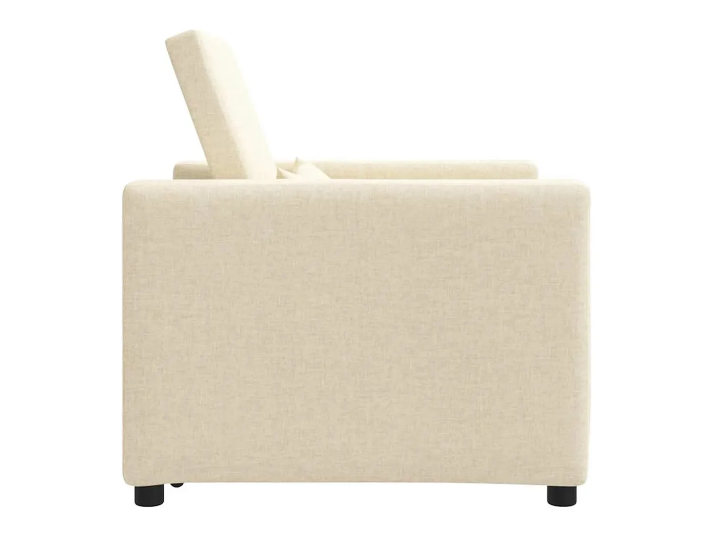 Sofá cama single com rodas Creme 90x165x87 cm tecido SHL225422