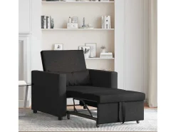 Sofá cama single com rodas Preto 90x165x87 cm tecido SHL709150