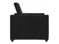 Sofá cama single com rodas Preto 90x165x87 cm tecido SHL709150