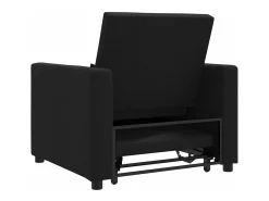 Sofá cama single com rodas Preto 90x165x87 cm tecido SHL709150