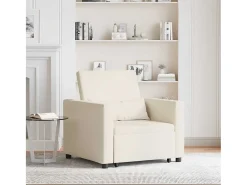 Sofá cama single com rodas Branco creme 90x165x87 cm tecido SHL683656