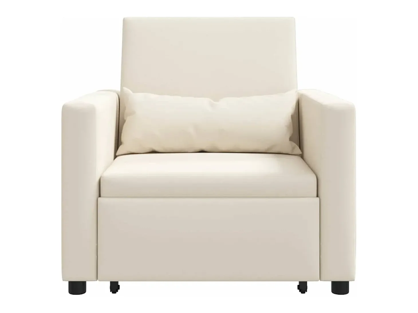 Sofá cama single com rodas Branco creme 90x165x87 cm tecido SHL683656