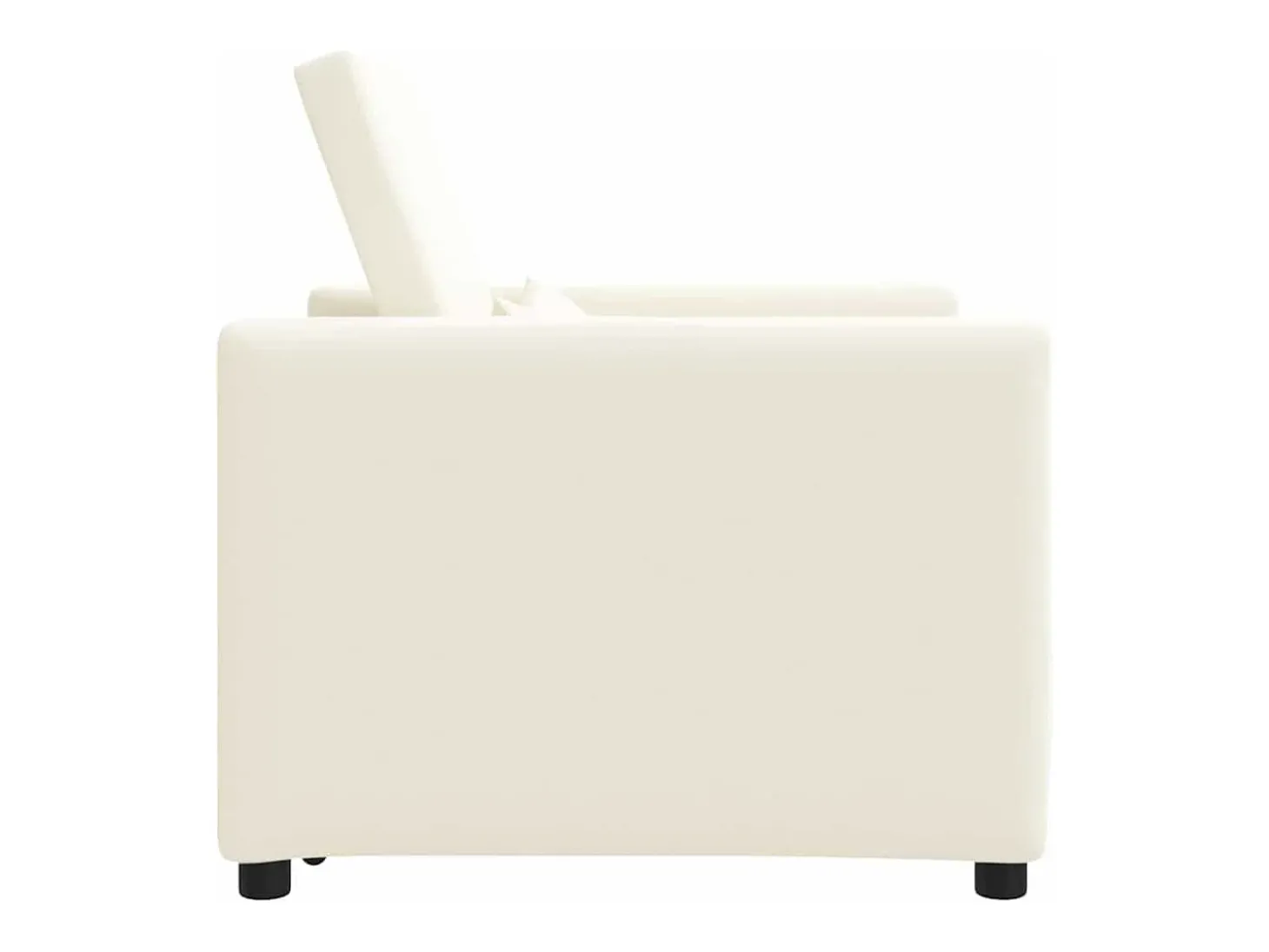 Sofá cama single com rodas Branco creme 90x165x87 cm tecido SHL683656