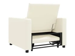 Sofá cama single com rodas Branco creme 90x165x87 cm tecido SHL683656