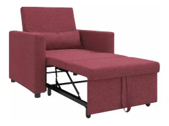 Sofá cama single vermelho tinto 90x165x87 cm tecido SHL554861