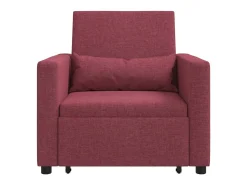 Sofá cama single vermelho tinto 90x165x87 cm tecido SHL554861