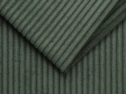 Sofá canto convertível abert. rápida veludo canelado verde cama ripas largas 140cm LORETO