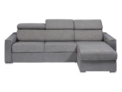 Sofá canto reversível convertível abert. rápida tecido bege, cama 140 cm, esp. 22 cm VIZIR