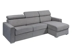 Sofá canto reversível convertível abert. rápida tecido bege, cama 140 cm, esp. 22 cm VIZIR