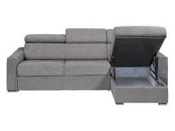 Sofá canto reversível convertível abert. rápida tecido bege, cama 140 cm, esp. 22 cm VIZIR