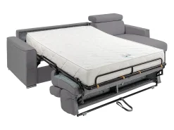 Sofá canto reversível convertível abert. rápida tecido bege, cama 140 cm, esp. 22 cm VIZIR