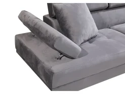 Sofá Chaise Longue de Canto Daniela 262cm Cinza, Chaise Direita