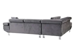 Sofá Chaise Longue de Canto Daniela 262cm Cinza, Chaise Esquerda