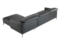 Sofá chaise longue direito em pele preta 6041 ANGEL CERDA