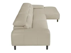 Sofá chaise longue direito em pele cinzenta taupe 6150 ANGEL CERDA