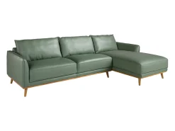 Sofá chaise longue direito em pele verde 6199 ANGEL CERDA