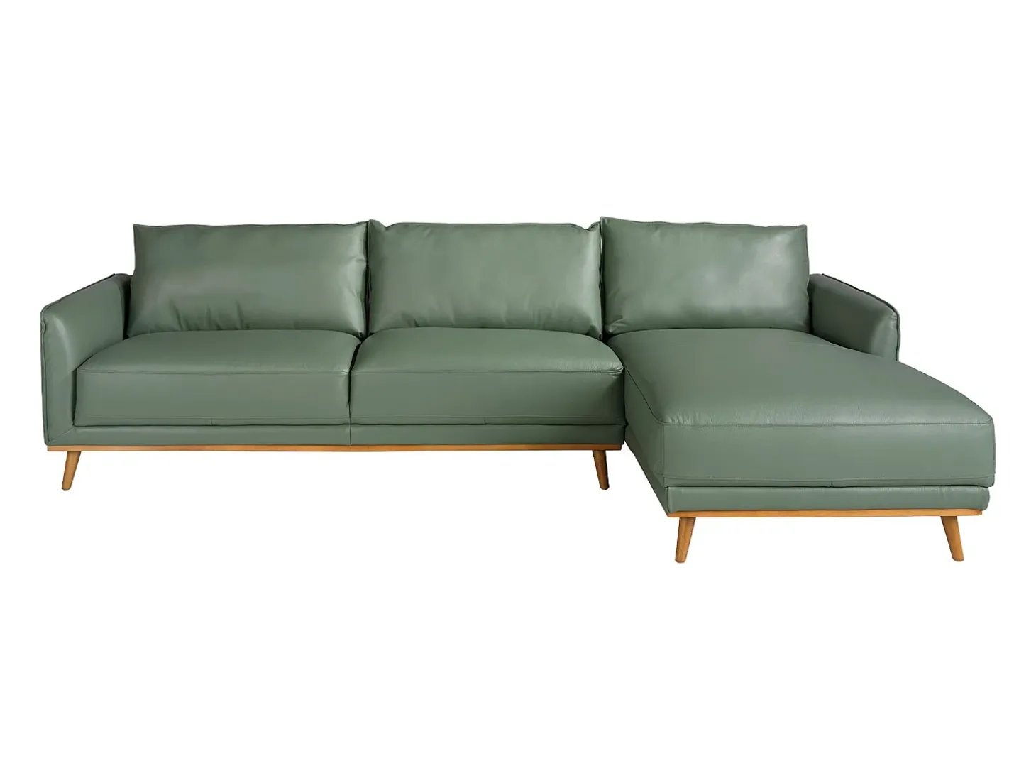 Sofá chaise longue direito em pele verde 6199 ANGEL CERDA