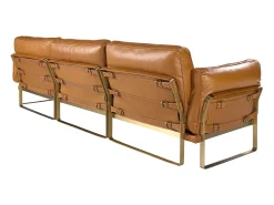 Sofá chaise longue direito em pele camel 6232 ANGEL CERDA