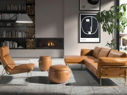 Sofá chaise longue esquerdo em pele de camelo 6231 ANGEL CERDA