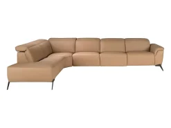 Sofá chaise longue relax modular esquerdo em pele castanha 6281 ANGEL CERDA