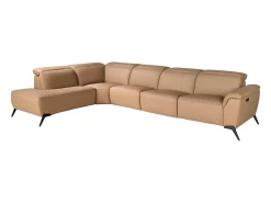 Sofá chaise longue relax modular esquerdo em pele castanha 6281 ANGEL CERDA