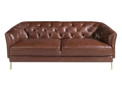 Sofá Chester 2 lugares em pele castanha cognac 6139 ANGEL CERDA