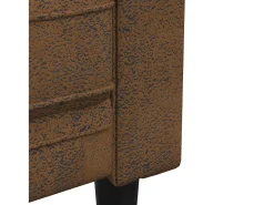Sofá chesterfield 3 lugares tecido castanho