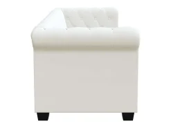 Sofá Chesterfield de 2 lugares em couro artificial branco
