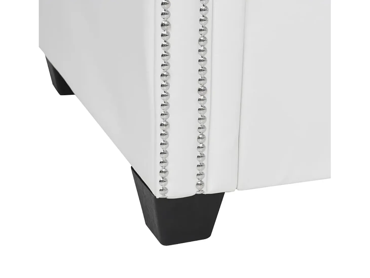 Sofá Chesterfield em forma de L couro artificial branco