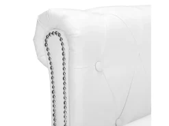 Sofá Chesterfield em forma de L couro artificial branco