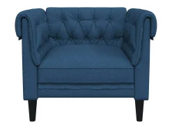 Sofá chesterfield tecido azul