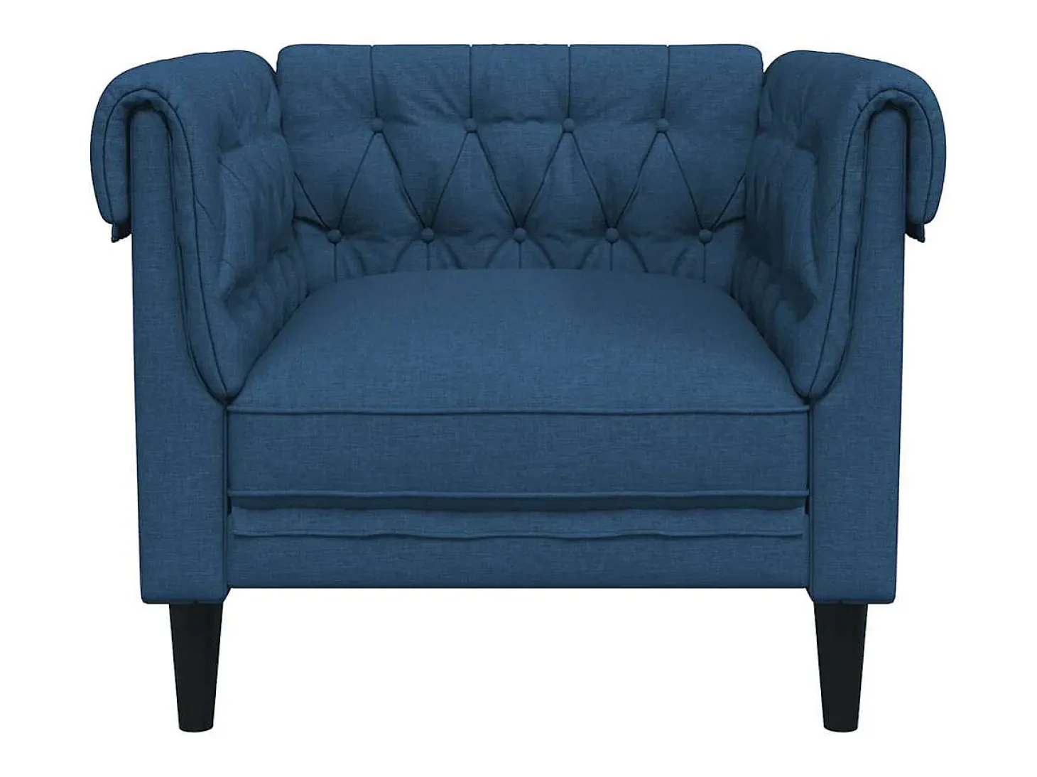 Sofá chesterfield tecido azul