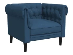 Sofá chesterfield tecido azul