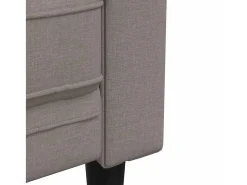 Sofá chesterfield tecido cinzento-acastanhado