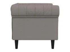 Sofá chesterfield tecido cinzento-acastanhado