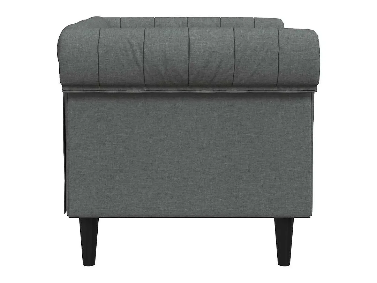 Sofá chesterfield tecido cinzento-escuro