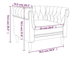 Sofá chesterfield tecido cinzento-escuro