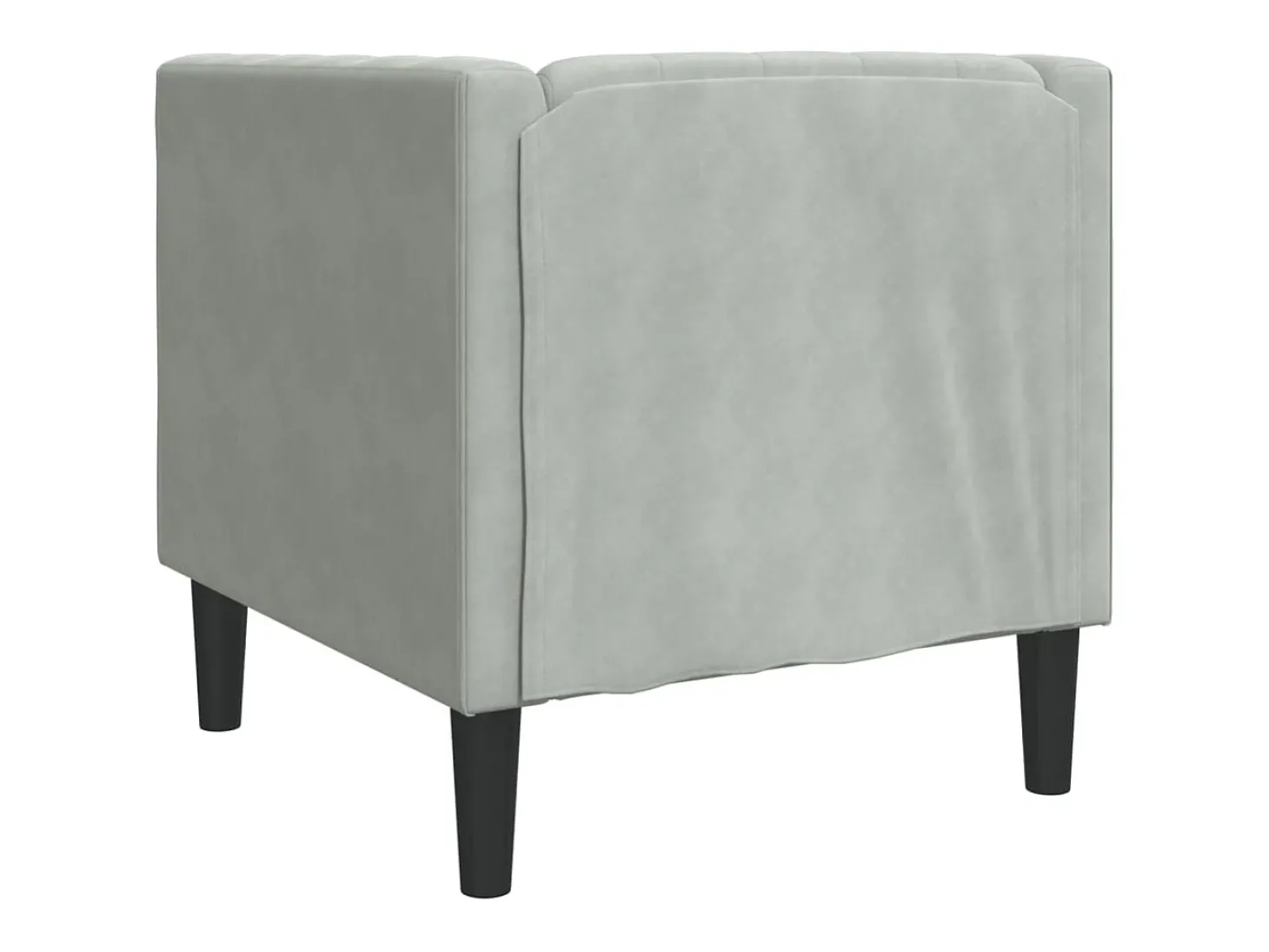 Sofá chesterfield veludo cinzento-claro