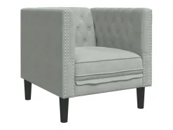 Sofá chesterfield veludo cinzento-claro