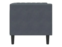 Sofá chesterfield veludo cinzento-escuro