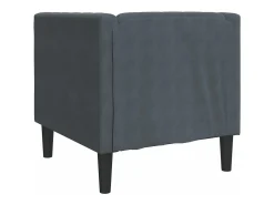 Sofá chesterfield veludo cinzento-escuro