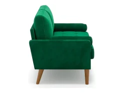 Sofá com 2 assentos escandinavos, mini sofá de braço laminado em Veludo de Adeset, Bolchair da Sala de Livro com Afrestos de Braço, 121x77x87cm - Verde