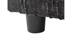 Sofá com 2 bolsos laterais e espaço para arrumação - Tecido chenille - Preto