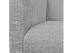 Sofá com almofada acolchoada 140 x 65 x 85 cm tecido de madeira de seringueira cinza claro 02_0020274