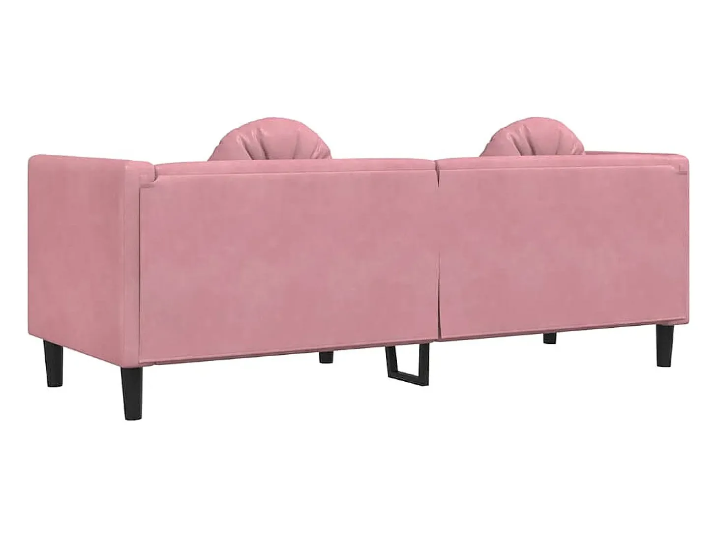 Sofá com almofadões 3 lugares veludo rosa