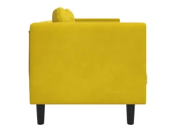 Sofá com almofadões 3 lugares veludo amarelo PT690131