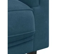Sofá com almofadões 3 lugares veludo azul